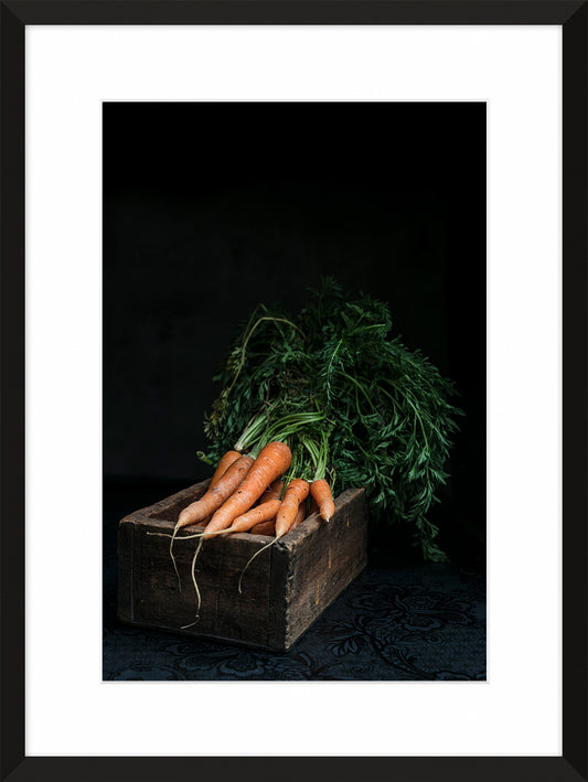 Carrots In A Wooden Box